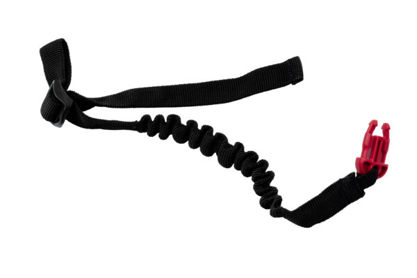 A black cord is curled up and has a loop around it.
