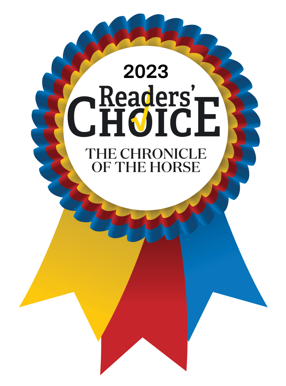 A ribbon that says " readers choice 2 0 2 3 ".